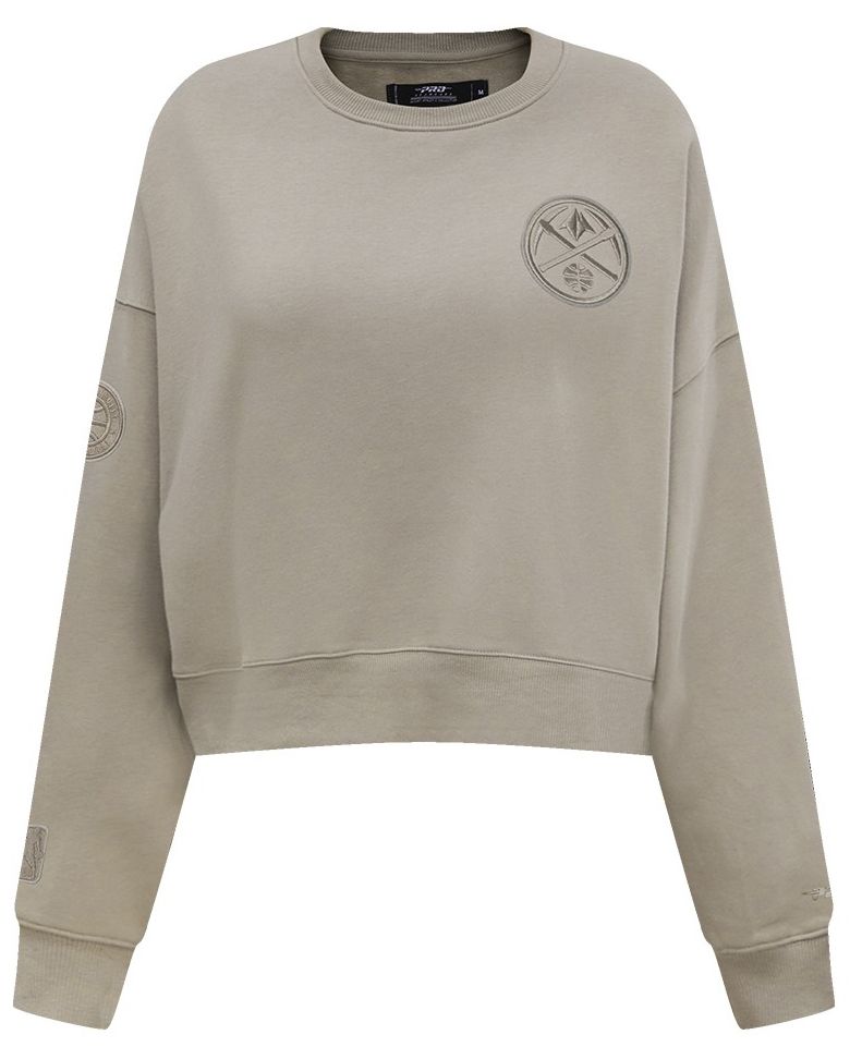 Pro Standard Women's Denver Nuggets Taupe Neutral Fleece Crewneck Sweatshirt product image