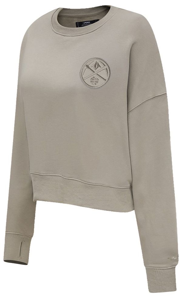 Pro Standard Women's Denver Nuggets Taupe Neutral Fleece Crewneck Sweatshirt product image