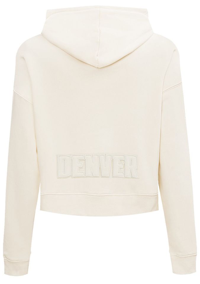 Pro Standard Women's Denver Nuggets Off White Neutral Cropped Fleece Pullover Hoodie product image