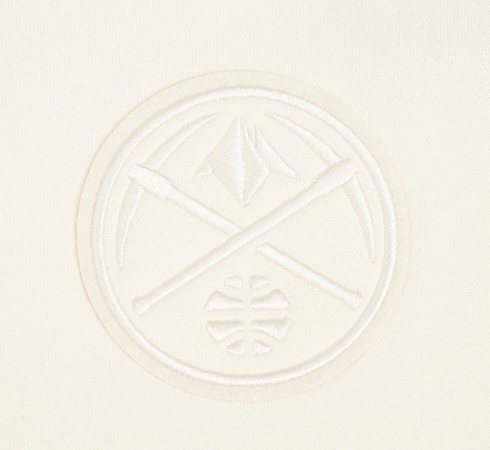 Pro Standard Women's Denver Nuggets Off White Neutral Cropped Fleece Pullover Hoodie product image