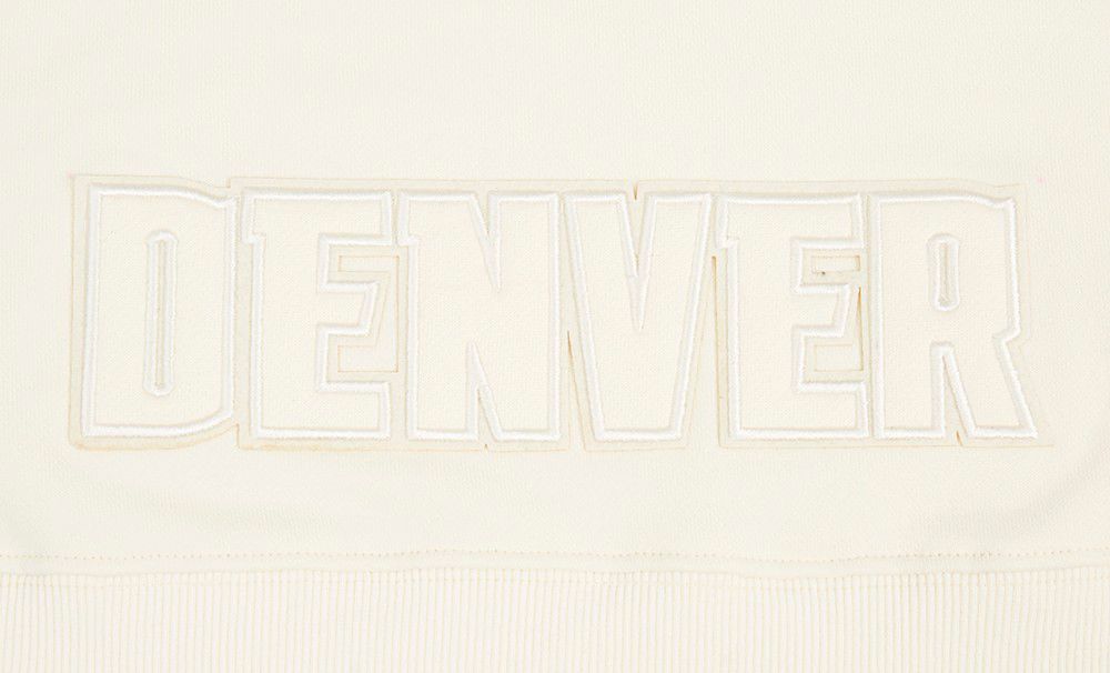 Pro Standard Women's Denver Nuggets Off White Neutral Cropped Fleece Pullover Hoodie product image