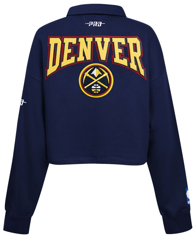 Pro Standard Women's Denver Nuggets Navy Crest Emblem Long Sleeve Polo product image