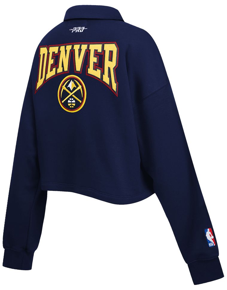 Pro Standard Women's Denver Nuggets Navy Crest Emblem Long Sleeve Polo product image