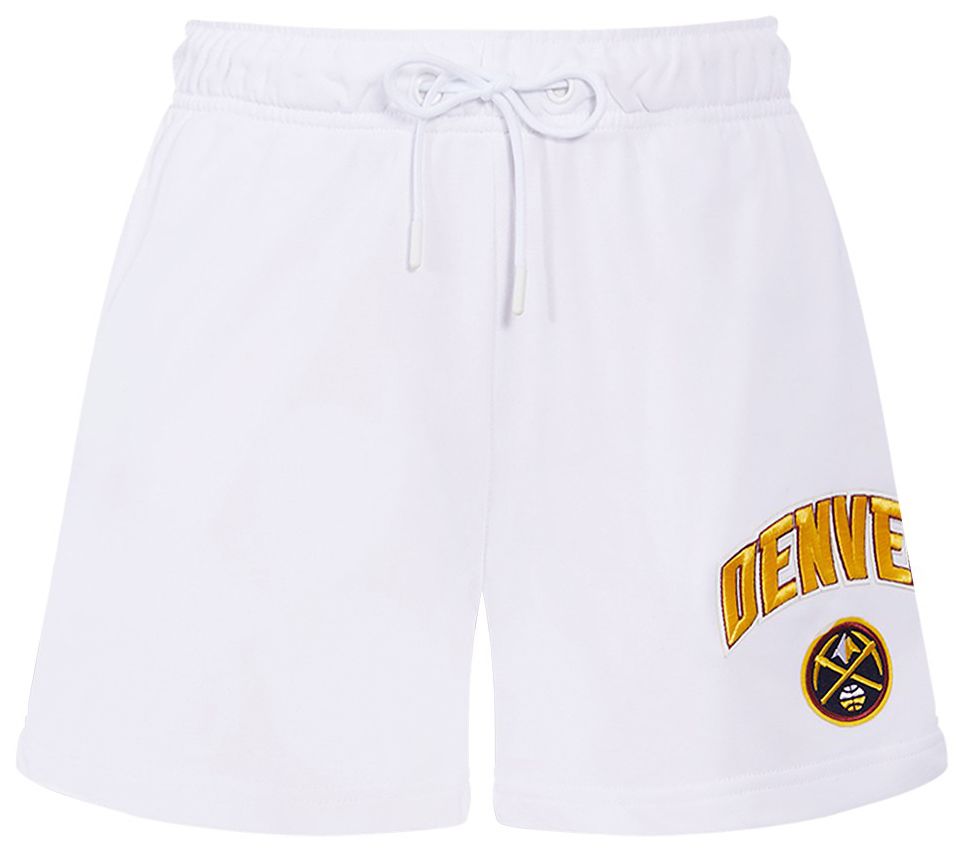 Pro Standard Women's Denver Nuggets White Classic Fleece Shorts product image