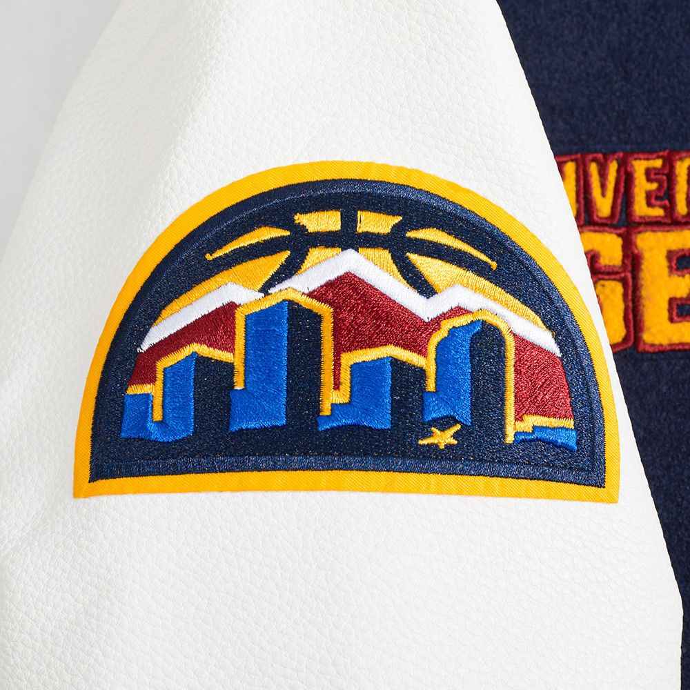 Pro Standard Women's Denver Nuggets Navy Classic Rib Wool Varsity Jacket product image