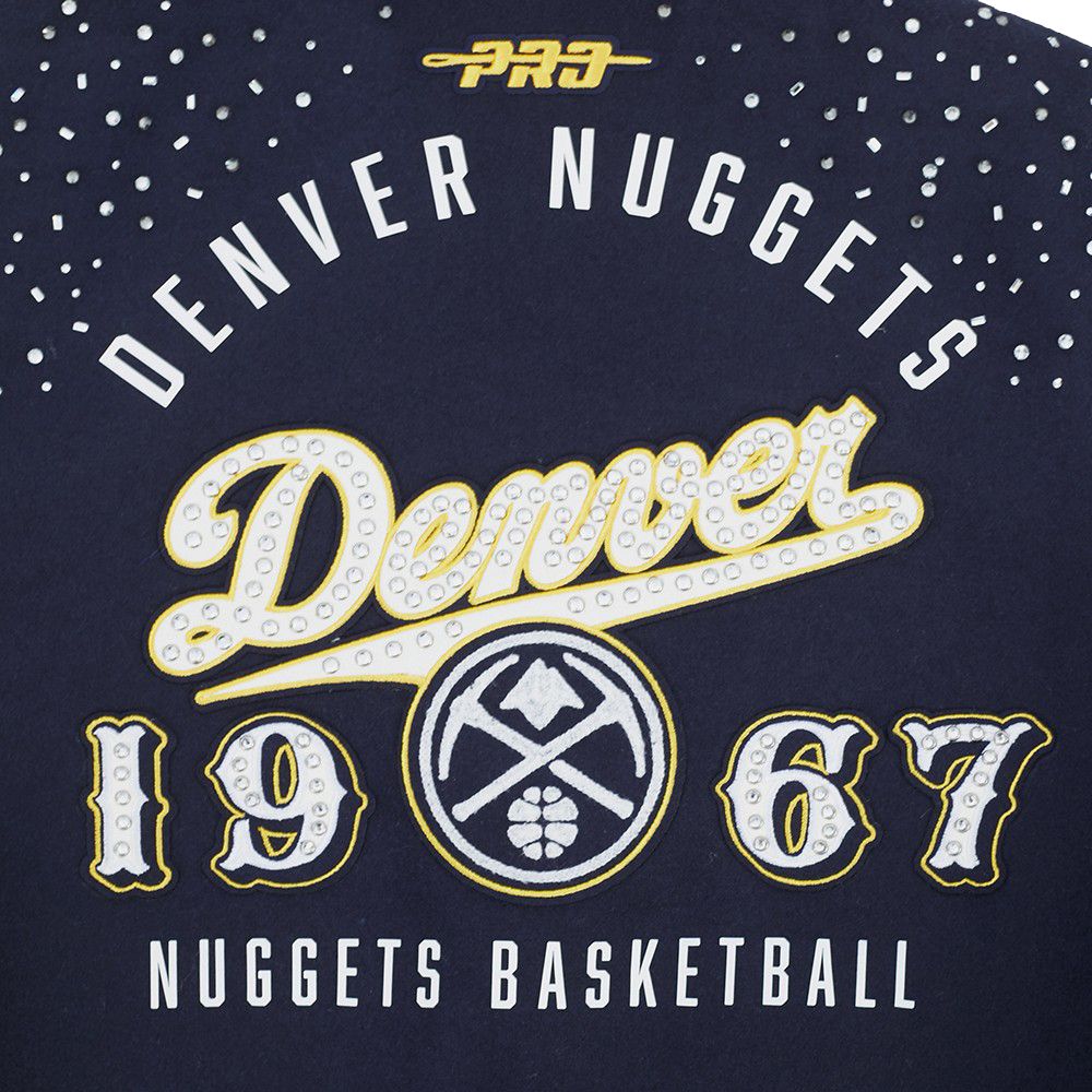 Pro Standard Women's Denver Nuggets Navy Legacy Varsity Jacket product image