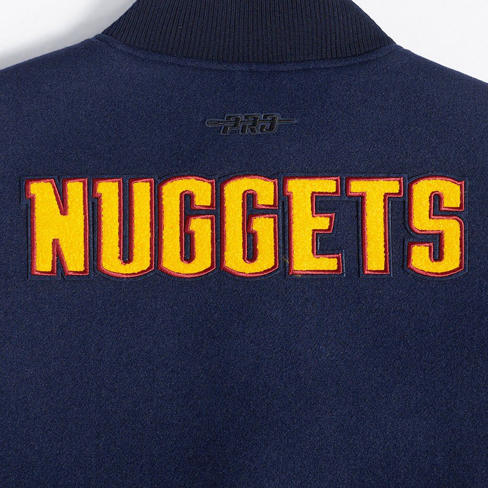 Pro Standard Women's Denver Nuggets Navy Classic Wool Varsity Jacket product image