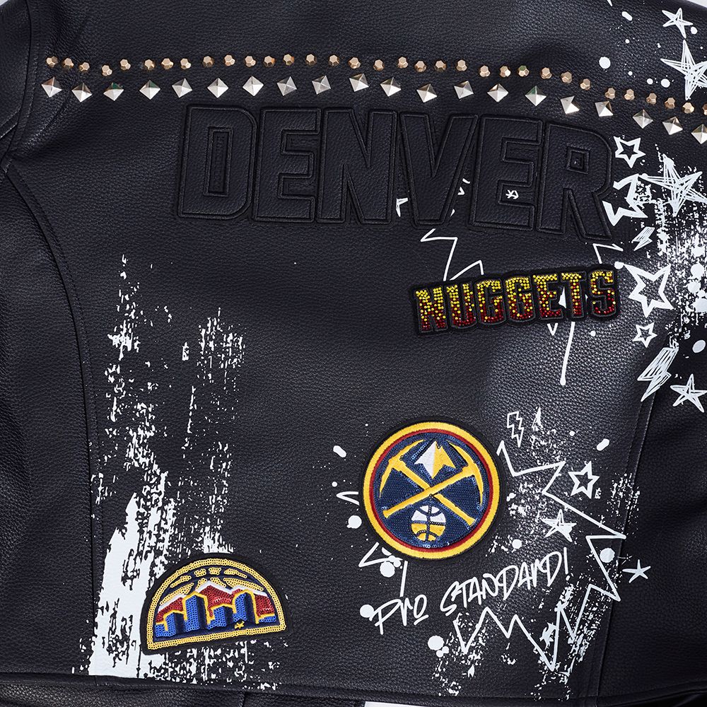 Pro Standard Women's Denver Nuggets Black Sketchbook Leather Jacket product image