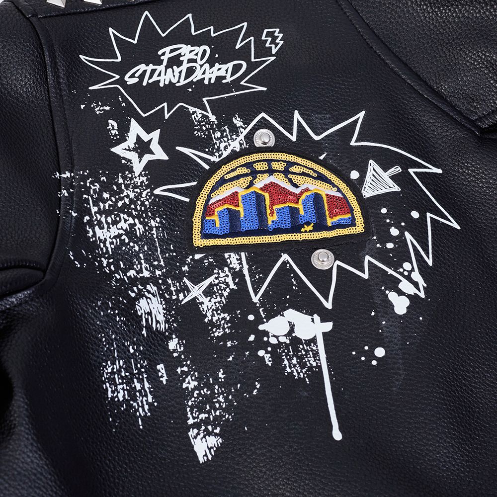 Pro Standard Women's Denver Nuggets Black Sketchbook Leather Jacket product image