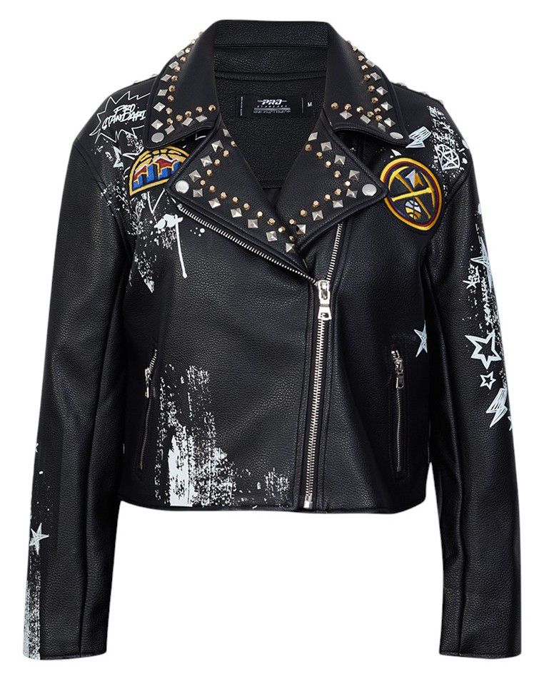 Pro Standard Women's Denver Nuggets Black Sketchbook Leather Jacket product image