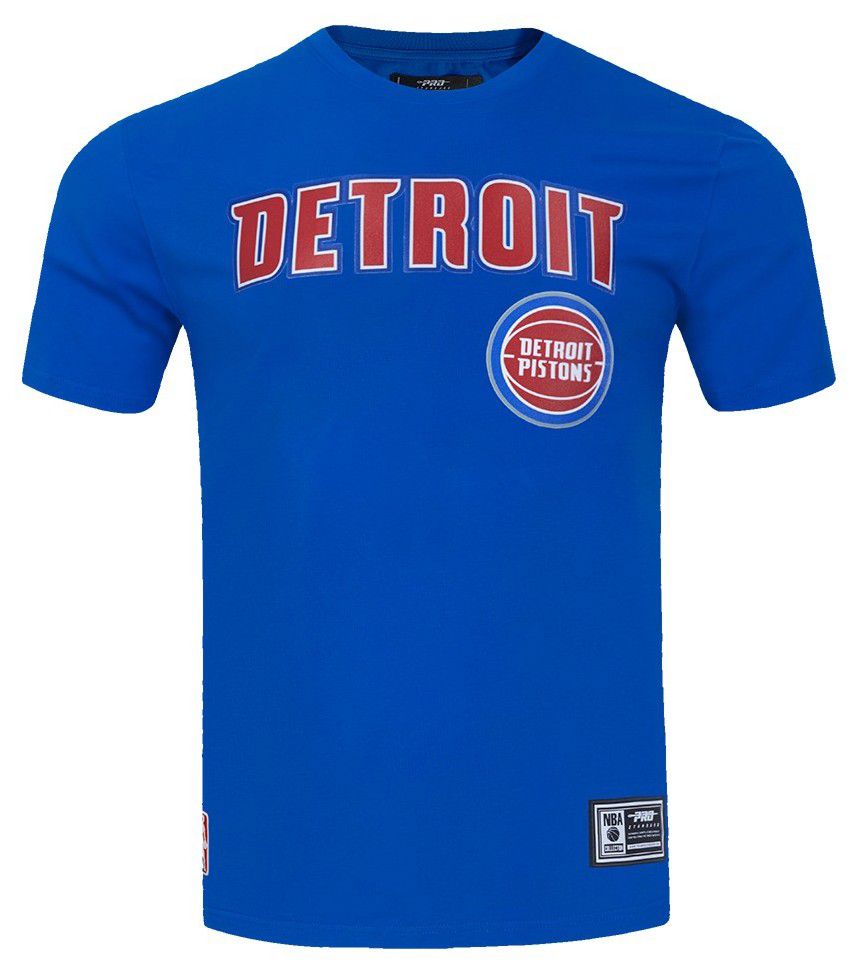 Pro Standard Men's Detroit Pistons Blue Classic Mesh Striped Short Sleeve T-Shirt product image