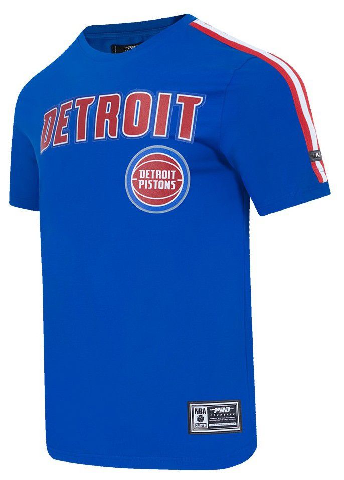 Pro Standard Men's Detroit Pistons Blue Classic Mesh Striped Short Sleeve T-Shirt product image