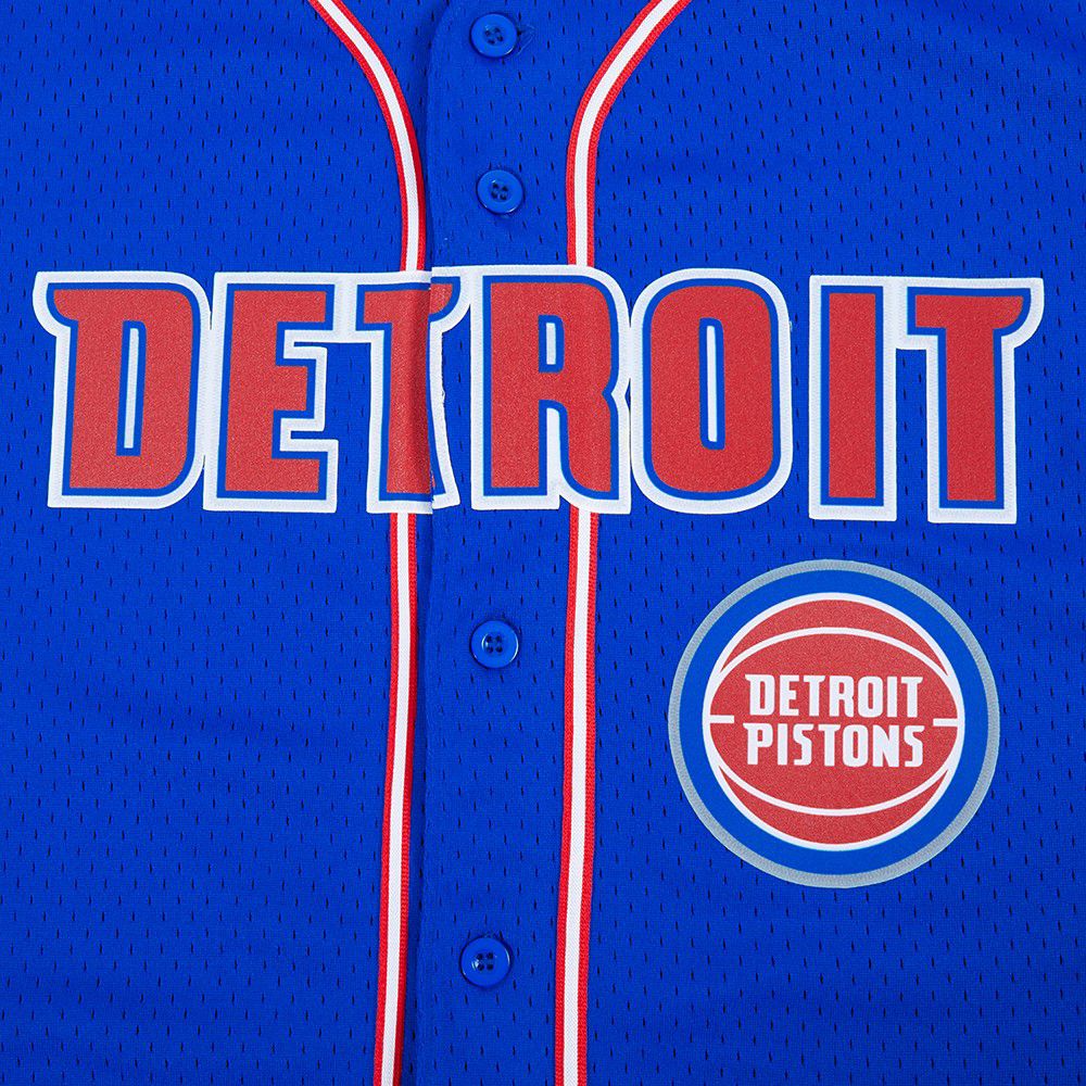 Pro Standard Men's Detroit Pistons Blue Script Button Down Shirt product image