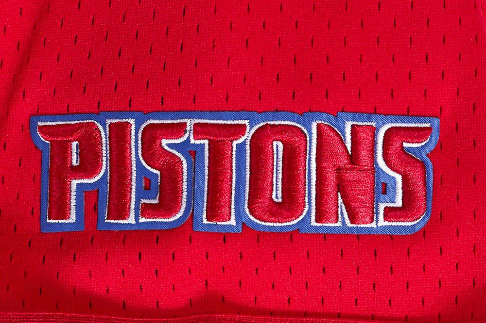 Pro Standard Men's Detroit Pistons Red Script Tail Mesh Button Down Shirt product image
