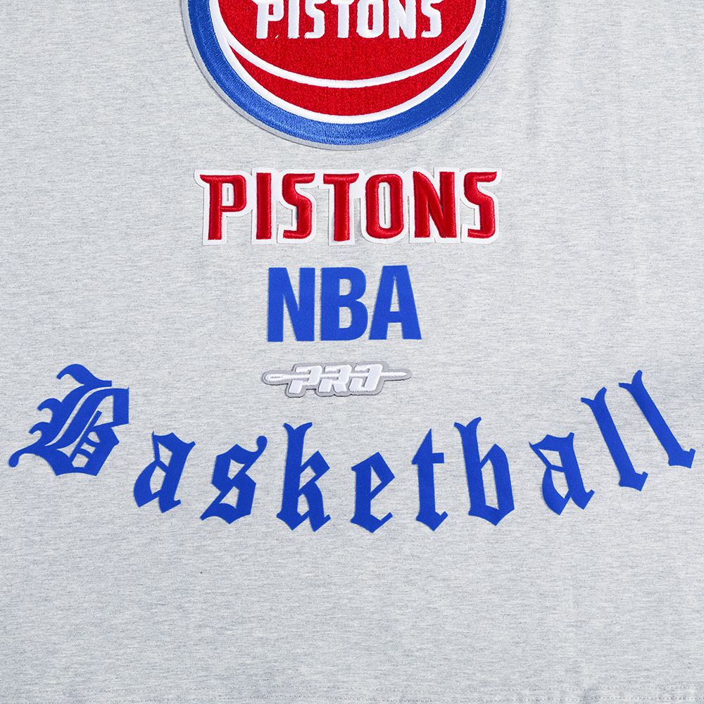 Pro Standard Men's Detroit Pistons Gray Old English Short Sleeve T-Shirt product image