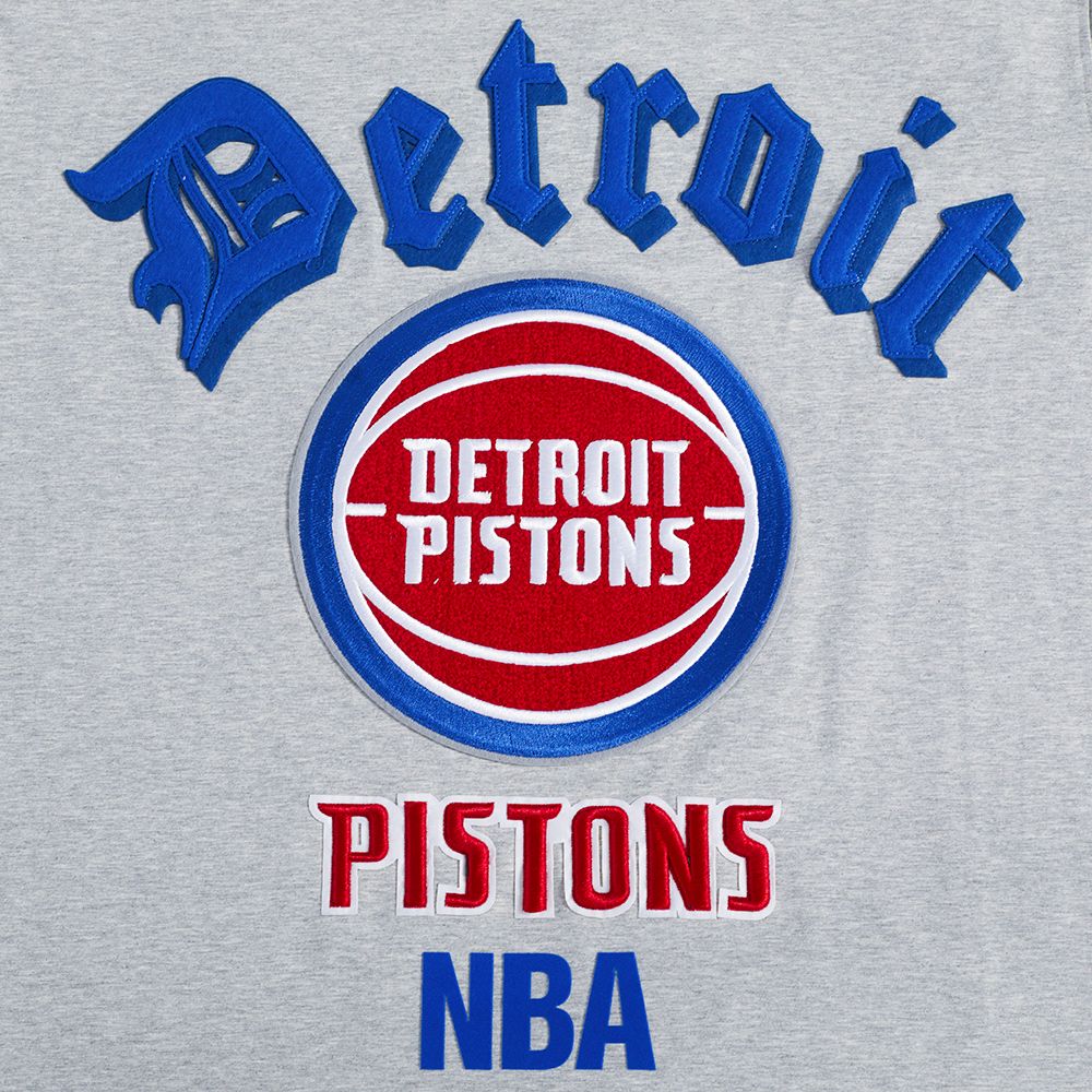 Pro Standard Men's Detroit Pistons Gray Old English Short Sleeve T-Shirt product image