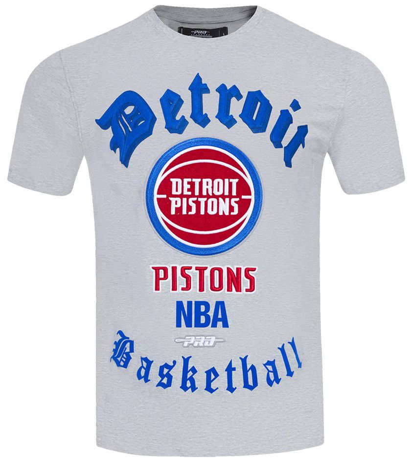 Pro Standard Men's Detroit Pistons Gray Old English Short Sleeve T-Shirt product image