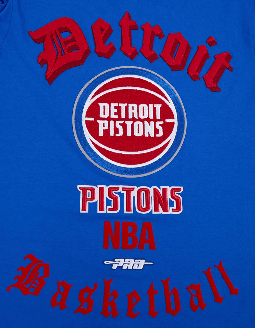 Pro Standard Men's Detroit Pistons Blue Old English Short Sleeve T-Shirt product image