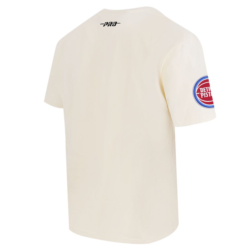 Pro Standard Men's Detroit Pistons Off White Script Drop Shoulder T-Shirt product image