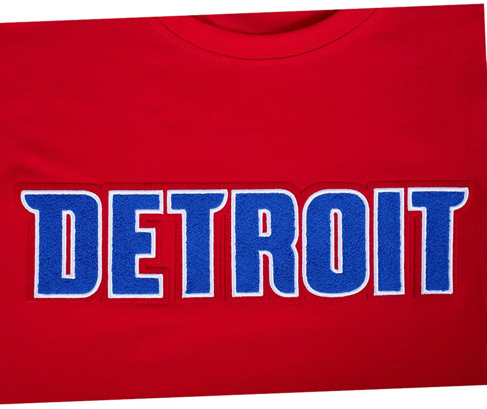 Pro Standard Men's Detroit Pistons Red Classic Chenille T-Shirt product image