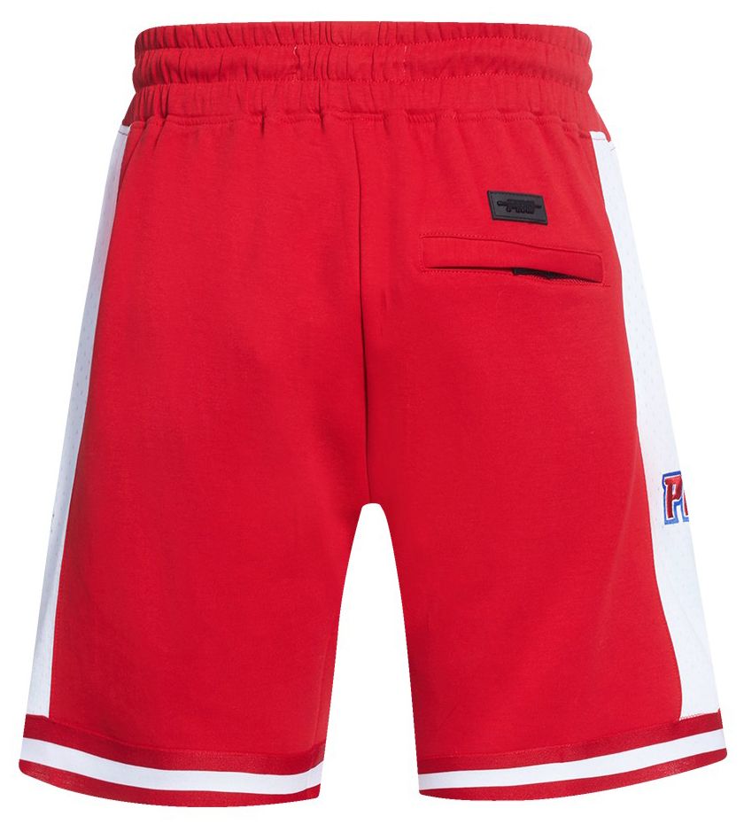 Pro Standard Men's Detroit Pistons Red Script Tail Fleece Shorts product image