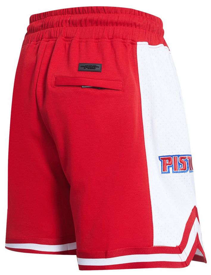 Pro Standard Men's Detroit Pistons Red Script Tail Fleece Shorts product image