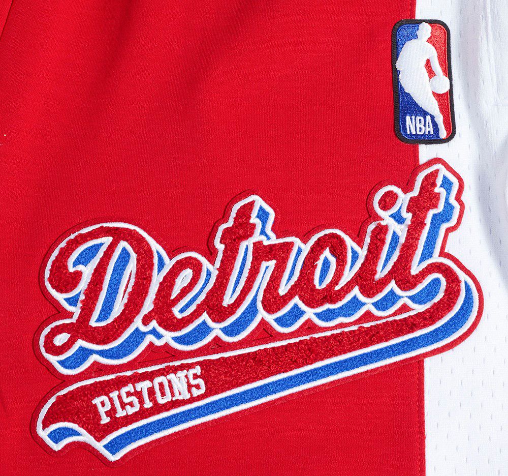Pro Standard Men's Detroit Pistons Red Script Tail Fleece Shorts product image