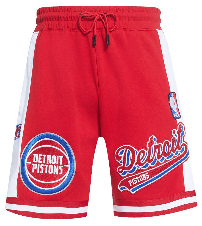 Pro Standard Men's Detroit Pistons Red Script Tail Fleece Shorts product image