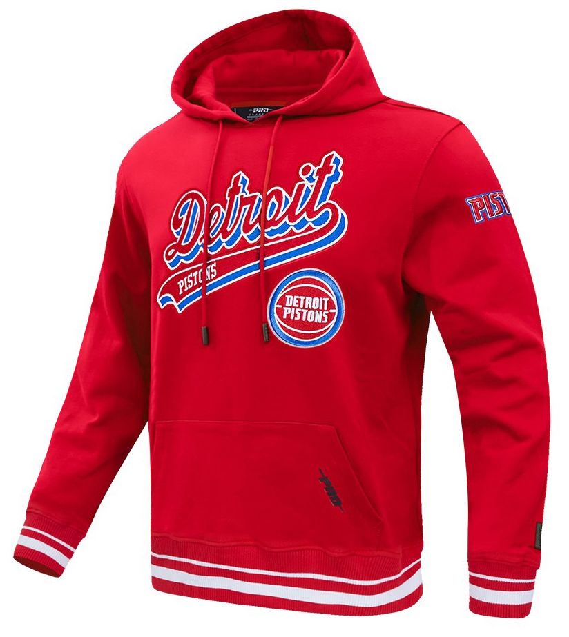 Pro Standard Men's Detroit Pistons Red Script Tail Fleece Pullover Hoodie product image