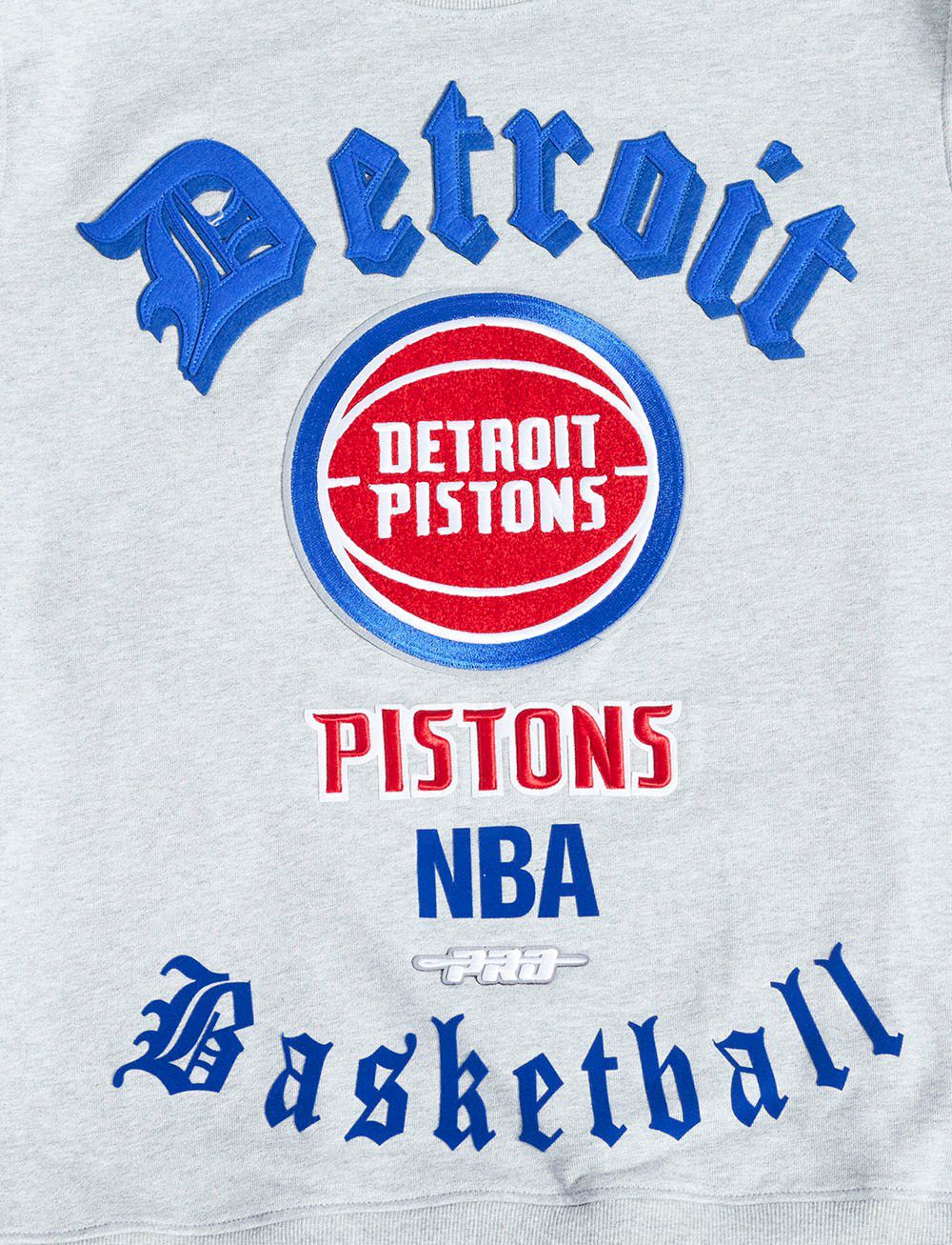 Pro Standard Men's Detroit Pistons Grey Old English Fleece Crewneck Sweatshirt product image