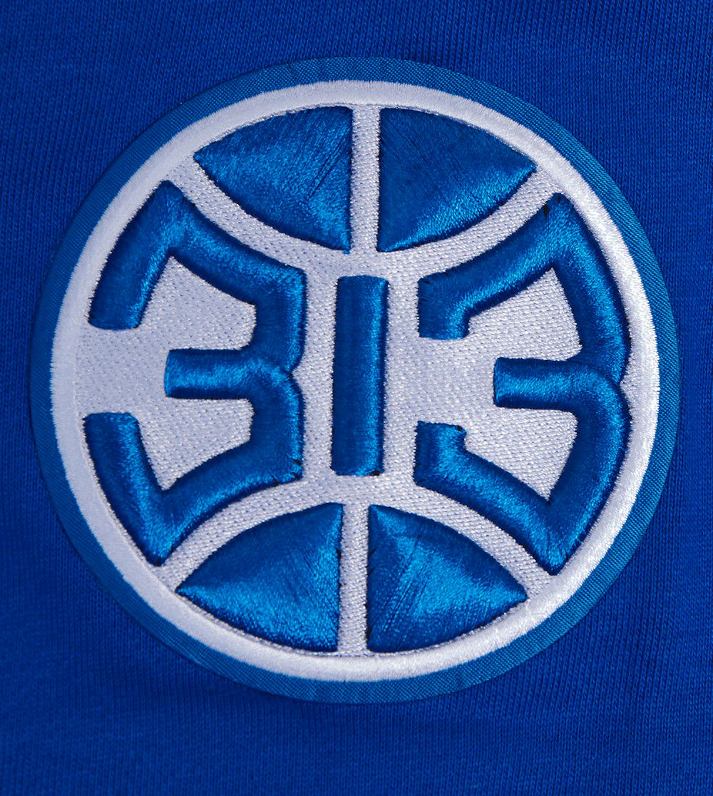 Pro Standard Men's Detroit Pistons Blue Old English Fleece Crewneck Sweatshirt product image