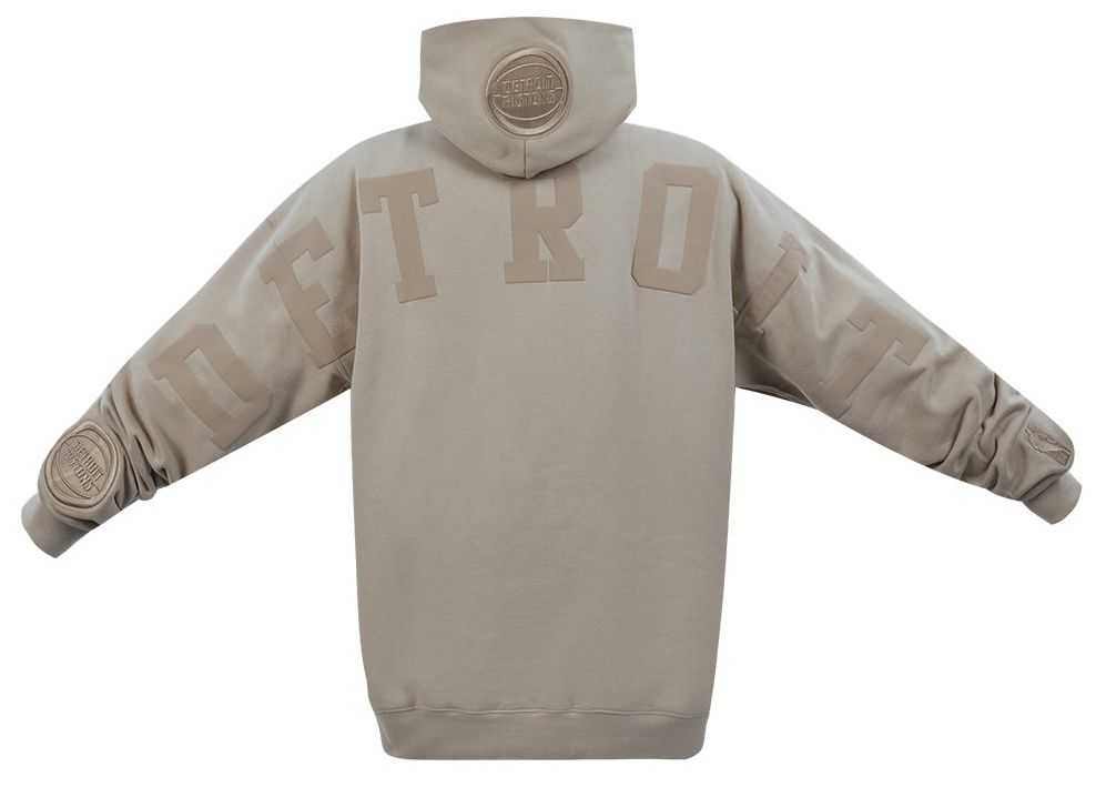 Pro Standard Men's Detroit Pistons Taupe Wing Span Drop Fleece Hoodie product image