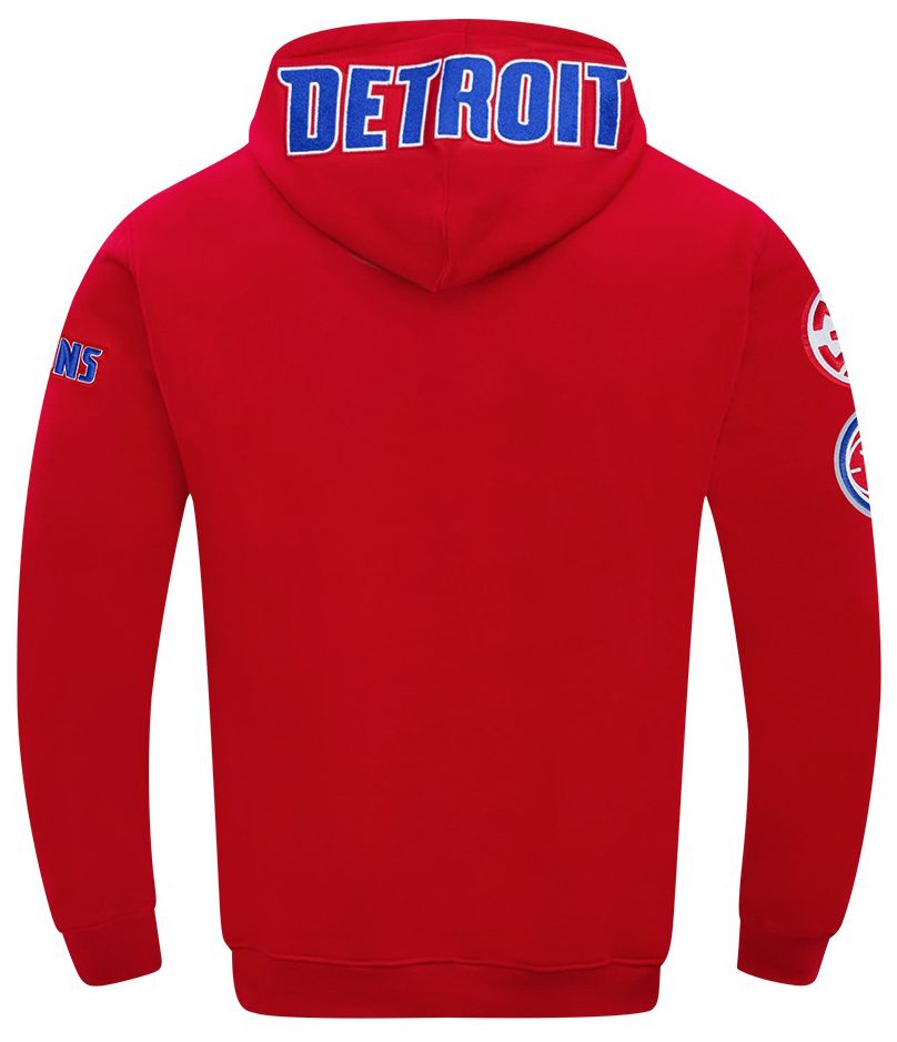 Pro Standard Men's Detroit Pistons Red Classic Chenille Pullover Hoodie product image