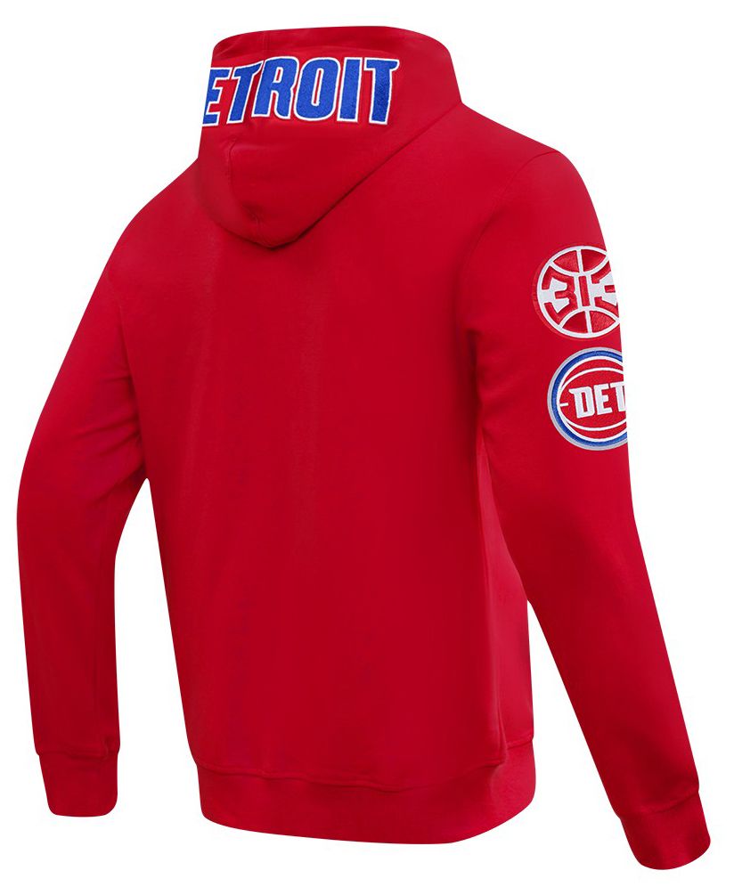 Pro Standard Men's Detroit Pistons Red Classic Chenille Pullover Hoodie product image