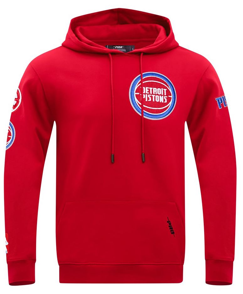 Pro Standard Men's Detroit Pistons Red Classic Chenille Pullover Hoodie product image