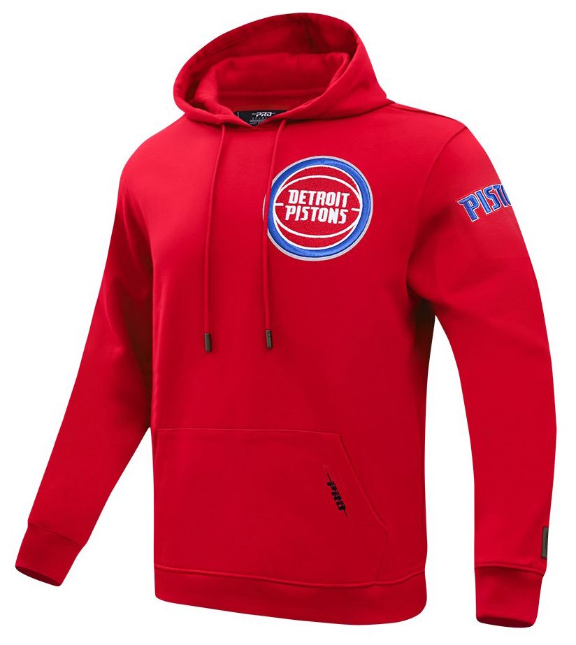 Pro Standard Men's Detroit Pistons Red Classic Chenille Pullover Hoodie product image