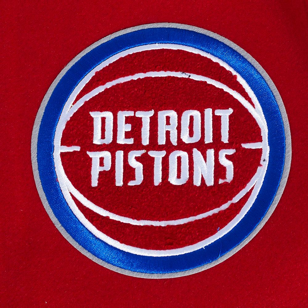 Pro Standard Men's Detroit Pistons Red Script Tail Rib Wool Varsity Jacket product image