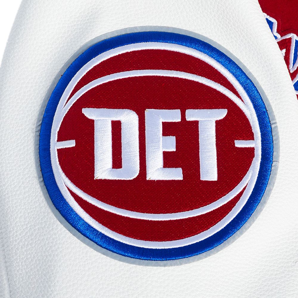 Pro Standard Men's Detroit Pistons Red Script Tail Rib Wool Varsity Jacket product image