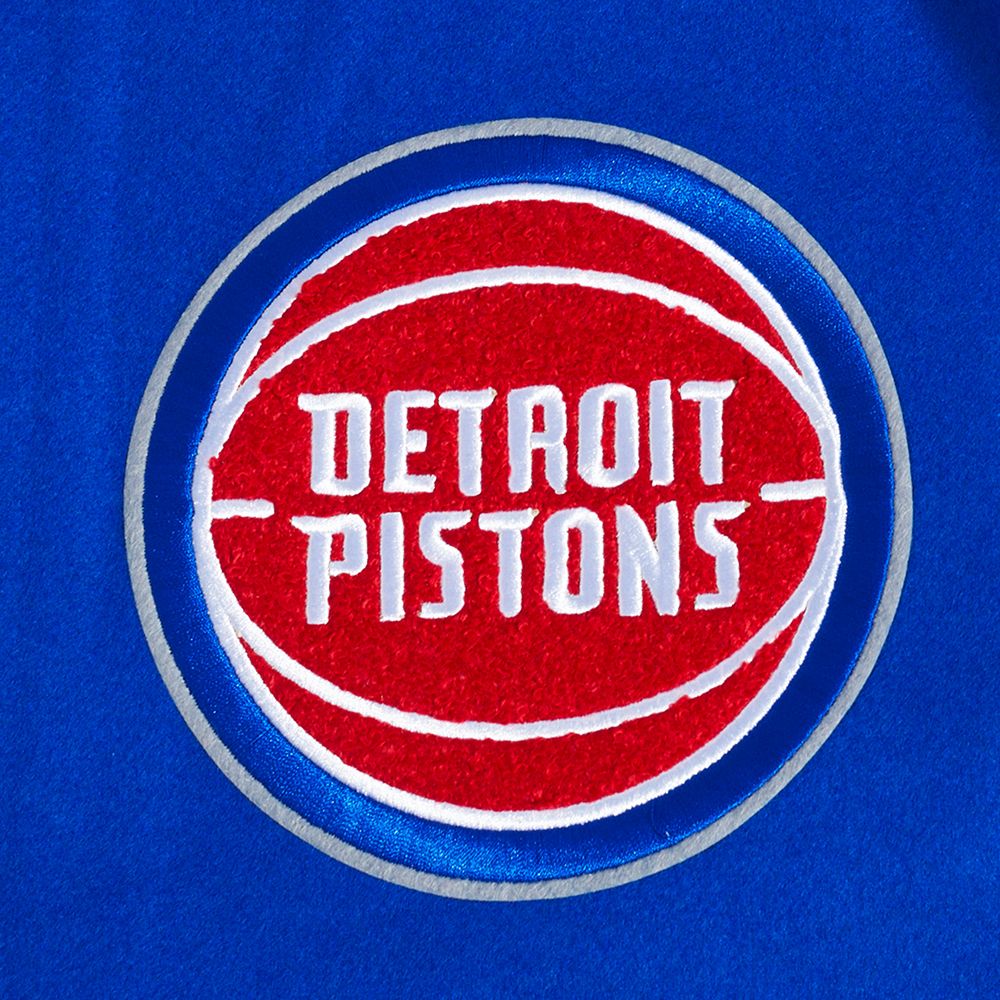 Pro Standard Men's Detroit Pistons Royal Script Tail Rib Wool Varsity Jacket product image