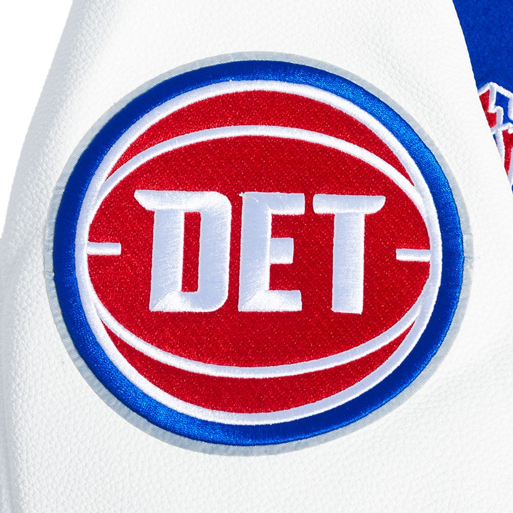 Pro Standard Men's Detroit Pistons Royal Script Tail Rib Wool Varsity Jacket product image