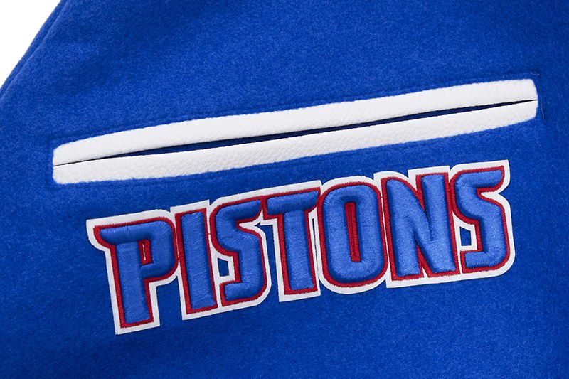Pro Standard Men's Detroit Pistons Royal Classic Wool Varsity Jacket product image