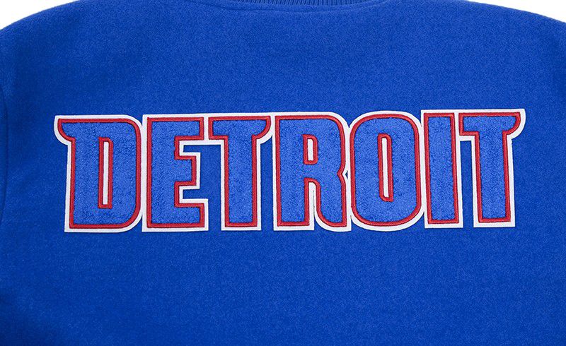 Pro Standard Men's Detroit Pistons Royal Classic Wool Varsity Jacket product image