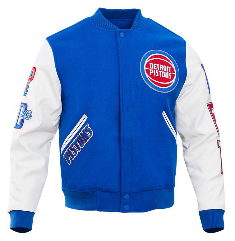 Pro Standard Men's Detroit Pistons Royal Classic Wool Varsity Jacket product image