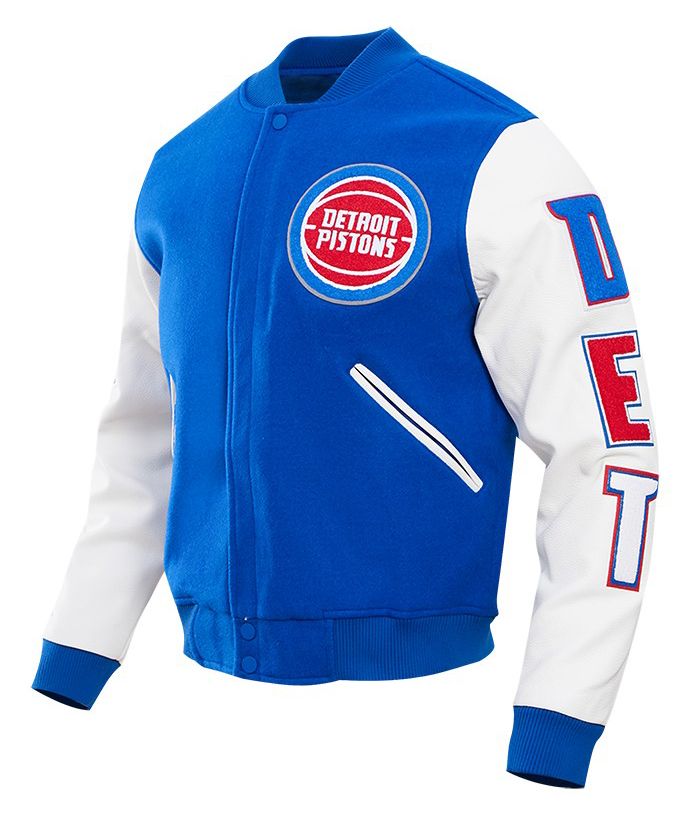 Pro Standard Men's Detroit Pistons Royal Classic Wool Varsity Jacket product image