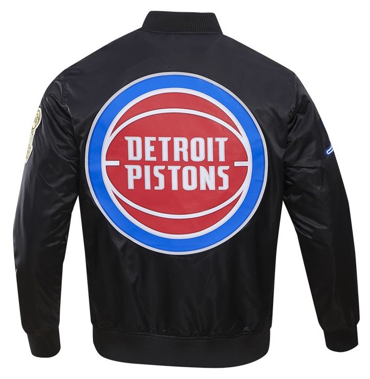 Pro Standard Men's Detroit Pistons Black Big Logo Satin Jacket product image