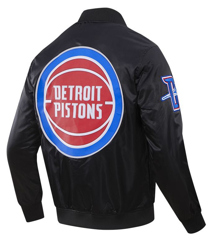 Pro Standard Men's Detroit Pistons Black Big Logo Satin Jacket product image