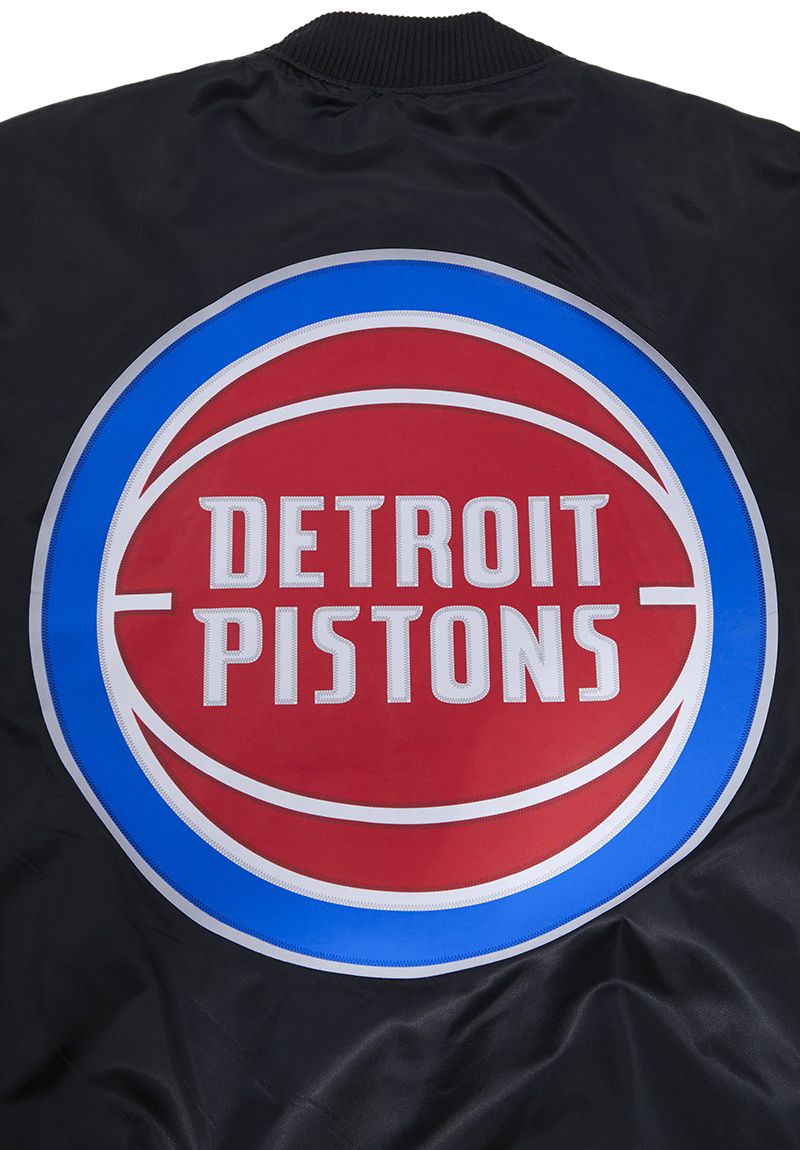 Pro Standard Men's Detroit Pistons Black Big Logo Satin Jacket product image