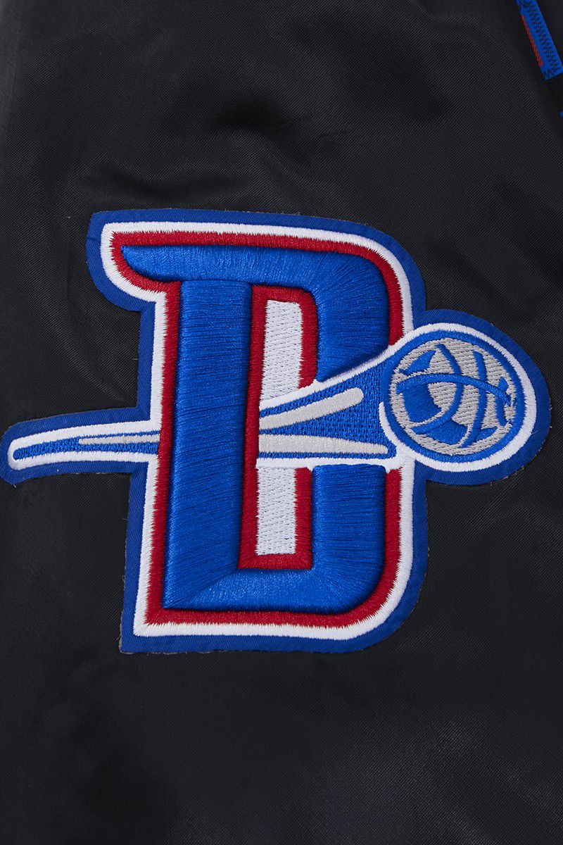 Pro Standard Men's Detroit Pistons Black Big Logo Satin Jacket product image