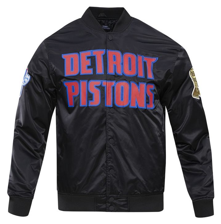 Pro Standard Men's Detroit Pistons Black Big Logo Satin Jacket product image
