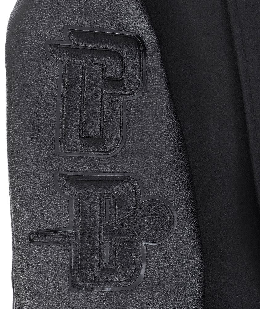 Pro Standard Men's Detroit Pistons Triple Black Wool Varsity Jacket product image